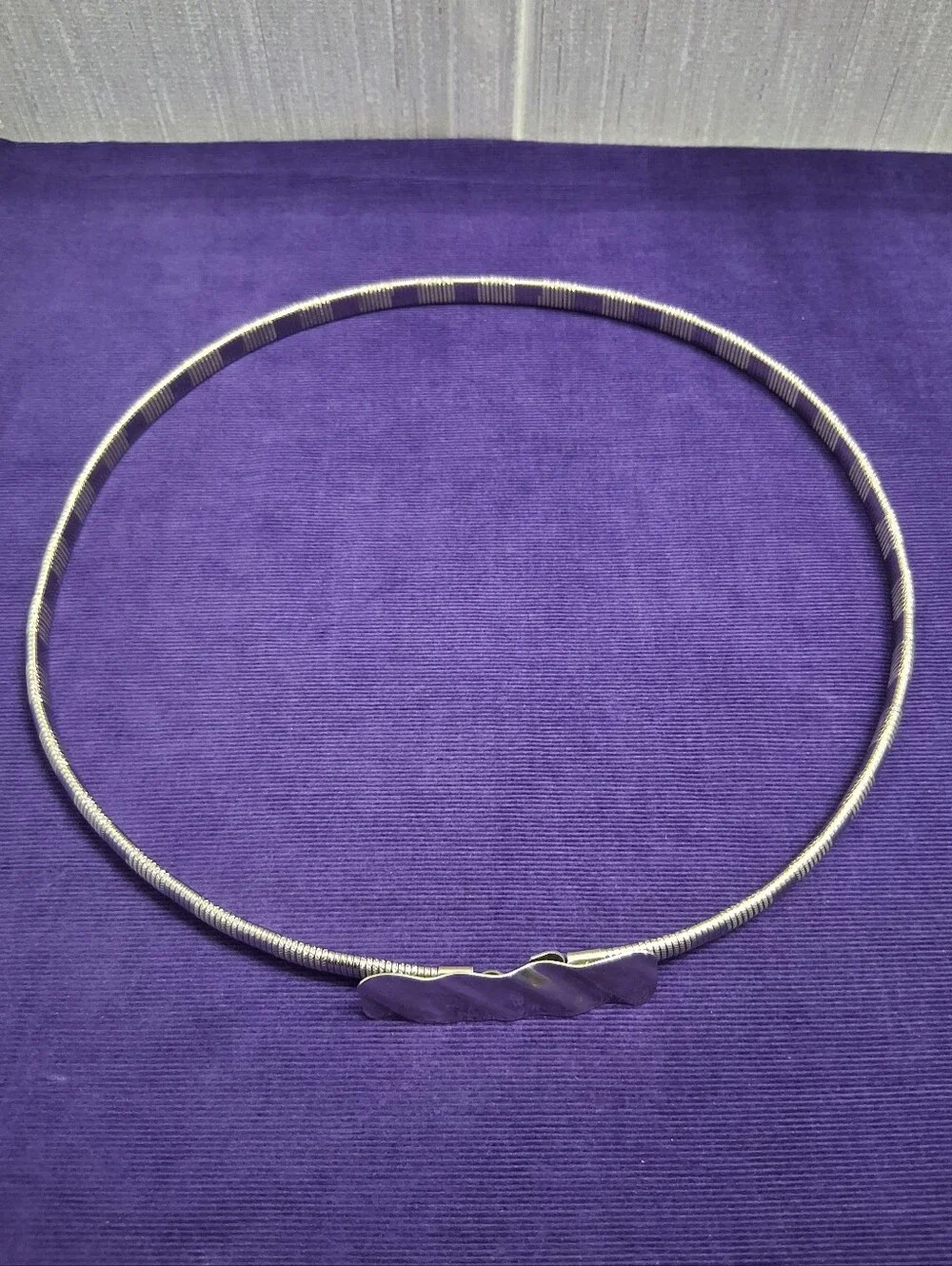 Vintage Silver Stretch Disco Belt Shiny Snake Belt 70s 80s
